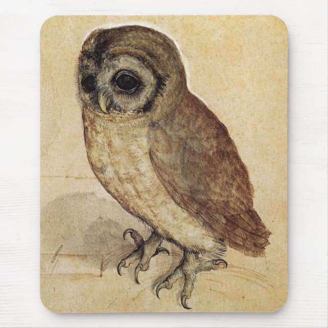 The Little Owl (by Albrecht Durer) Mouse Mat (Front)