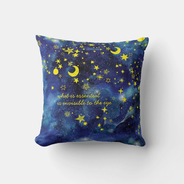 The Little Prince Quote and Stars Pillow (Front)