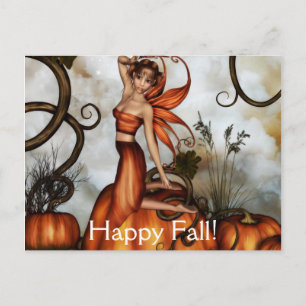 The Little Pumpkin Fairy Postcard by Emma Marlow