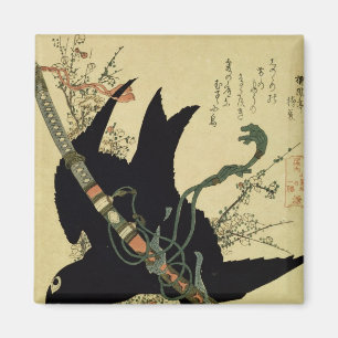 The Little Raven with the Minamoto clan sword Magnet