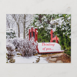 The Little Red Bridge Thinking Of You Postcard