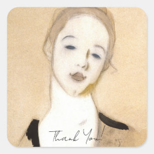 The Little Servant, Helene Schjerfbeck Square Sticker