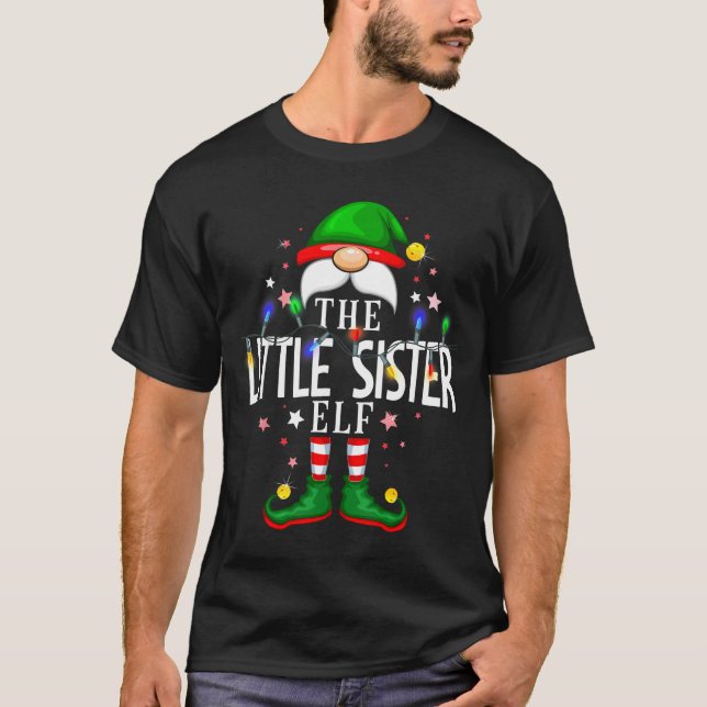 The Little Sister Elf Christmas Family Pajama Part T-Shirt (Front)