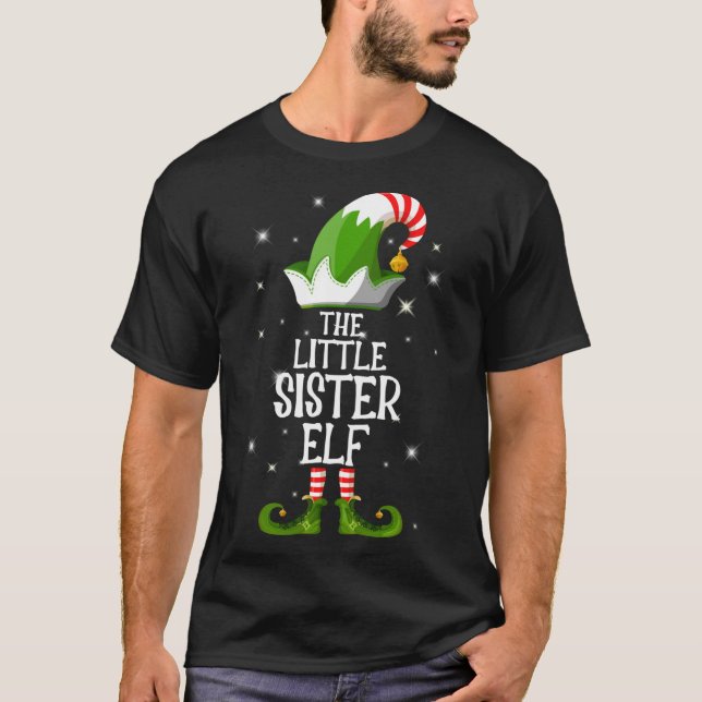The Little Sister Elf Family Matching Christmas T-Shirt (Front)