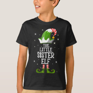 The Little Sister Elf Family Matching Christmas T-Shirt