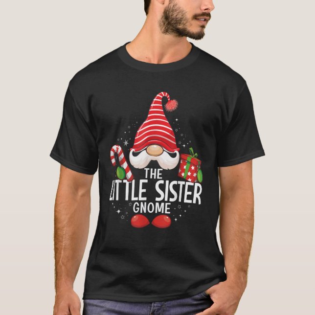 The Little Sister Gnome Christmas Matching Family  T-Shirt (Front)