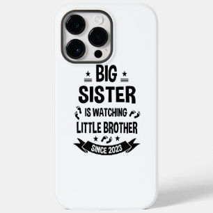 The little sister takes care of the big brother in iPhone 14 pro max case