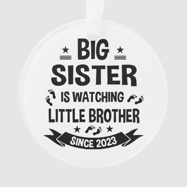 The little sister takes care of the big brother in ornament (Front)