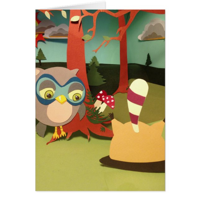 The Little Star Upside Down Racoon Card (Front)