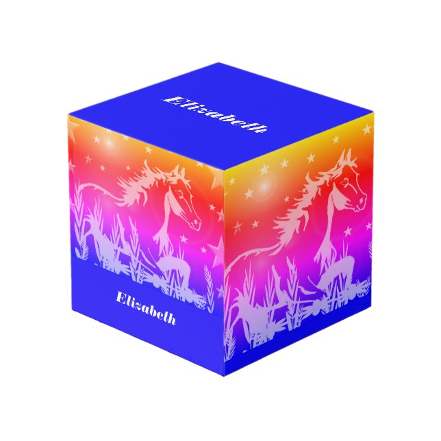 The little sweet pony, personalised  cube (Front Angled)