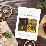 The Little Things | Gold Heart 3 Photo Christmas Holiday Card<br><div class="desc">Modern and minimalist Christmas holiday cards with 3 of your favourite photos from this last year. At the top of the card, it reads "Grateful for the little things" with a single gold heart separating the curved text and the elegant script lettering. Below the photos, there is a custom greeting...</div>