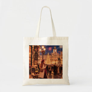The Little Travel Girl Madrid New Year Canvas Tote Bag