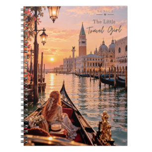 The Little Travel Girl Venice Sunset Gondola Notebook