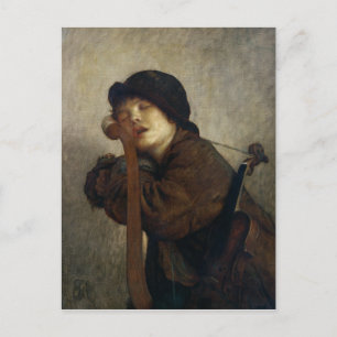 The Little Violinist Sleeping, 1883 Postcard