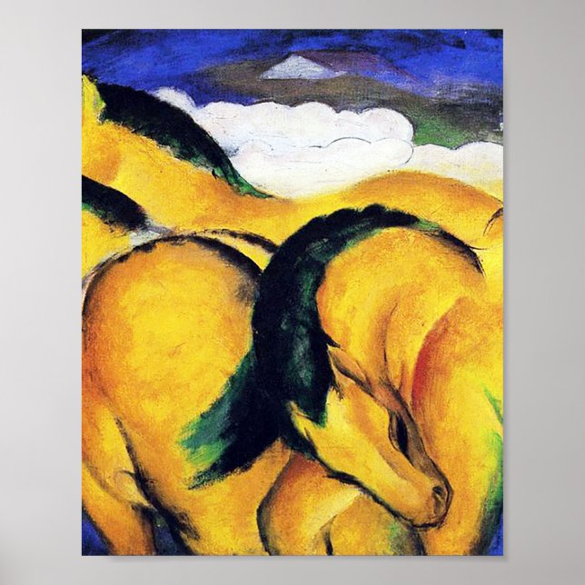 The little yellow horses by Franz Marc Poster (Front)