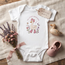 The Littlest Adventurer Cute Duck Baby Bodysuit