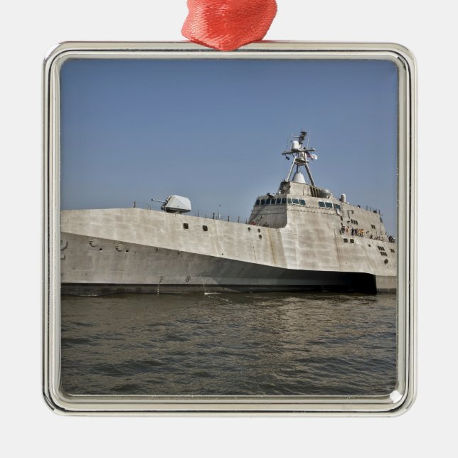 The littoral combat ship Independence underway Metal Tree Decoration (Front)