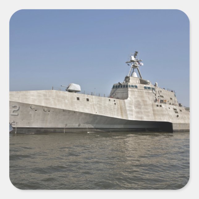 The littoral combat ship Independence underway Square Sticker (Front)