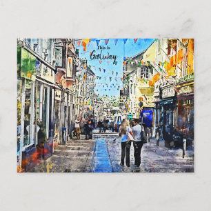The Lively town of Galway-Ireland Postcard