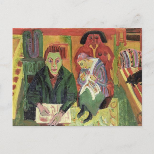 The Living Room, 1920 Postcard (Front)