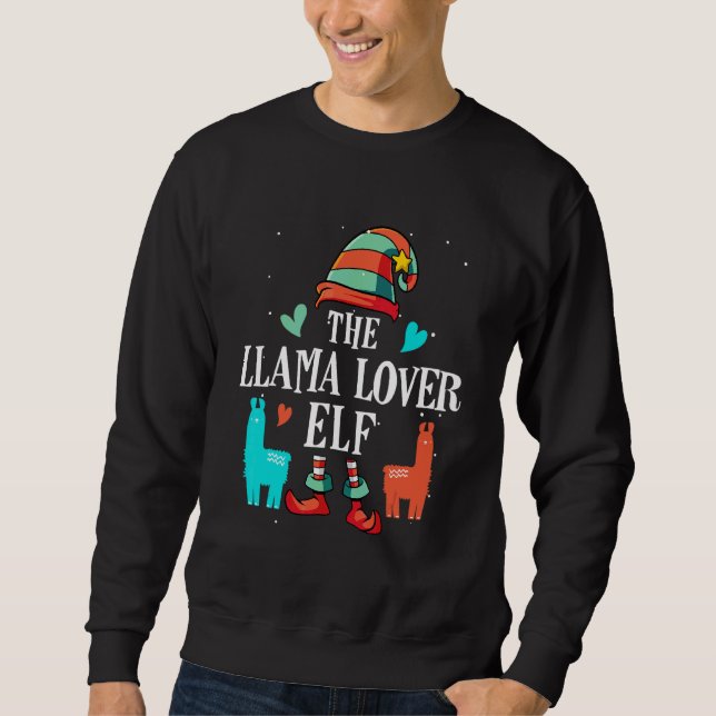The Llama Elf Christmas Matching Group Sweatshirt (Front)
