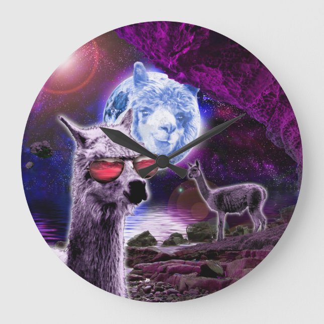 The Llama Moon Large Clock (Front)