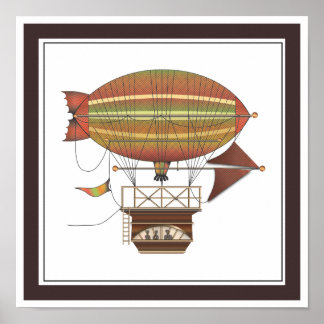 The Locke Hackney Airship Flying Machine Poster