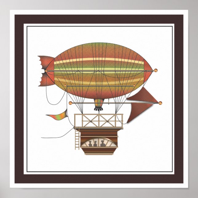The Locke Hackney Airship Flying Machine Poster (Front)