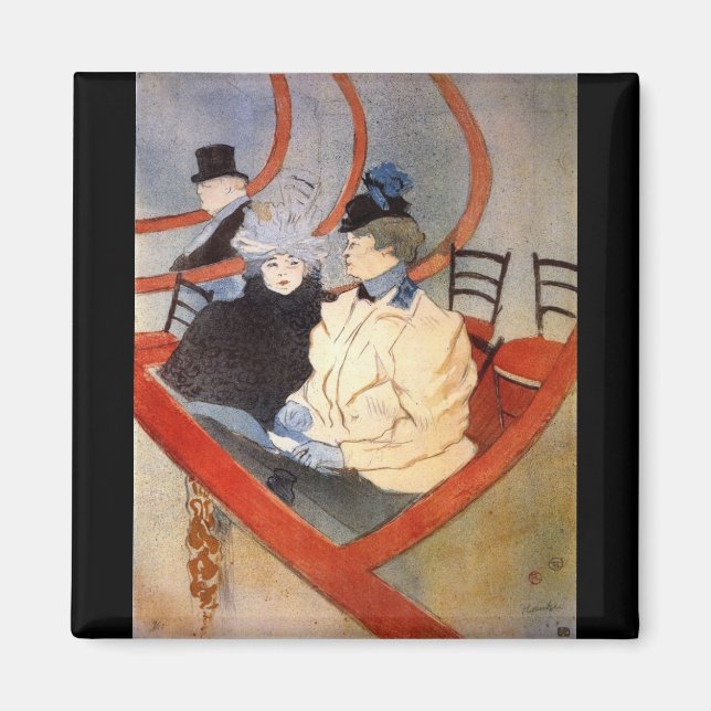 The loge 2 by Toulouse-Lautrec Magnet (Front)