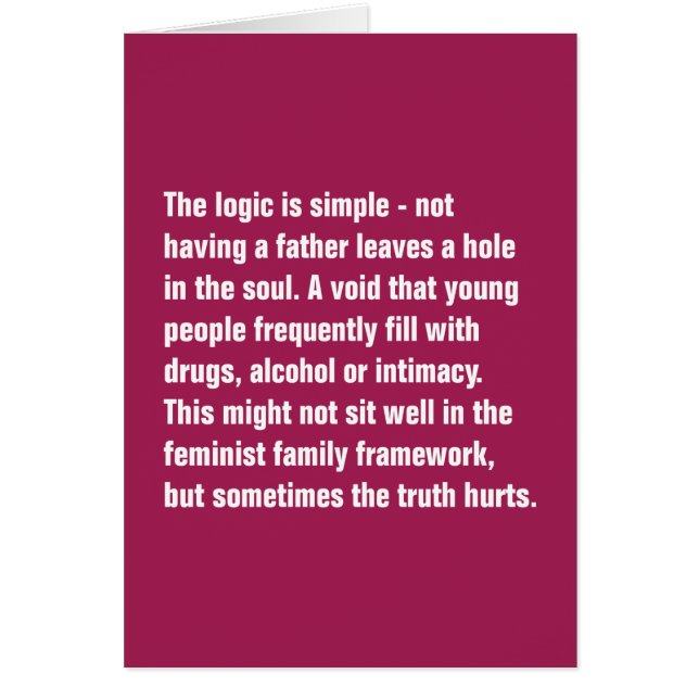 The Logic Is Simple - Not Having A Father … (Front)