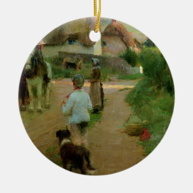 The Loiterers, 1888 (oil on canvas) Ceramic Tree Decoration (Front)