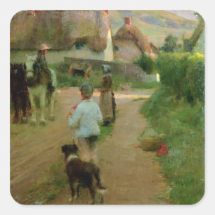 The Loiterers, 1888 (oil on canvas) Square Sticker