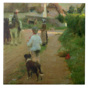 The Loiterers, 1888 (oil on canvas) Tile