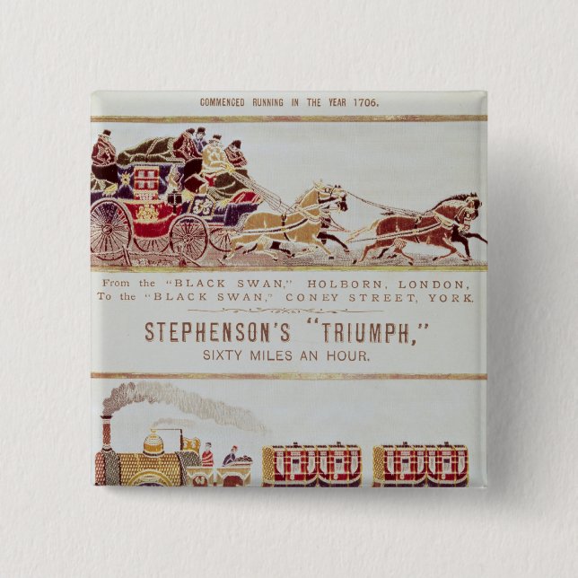 The 'London and York' Royal Mail Coach 15 Cm Square Badge (Front)