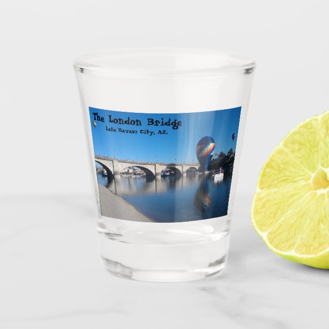 The London Bridge, Lake Havasu, AZ.  Shot Glass (Front)