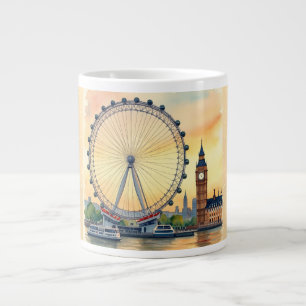 The London Eye, the Magnificent City of the London Large Coffee Mug