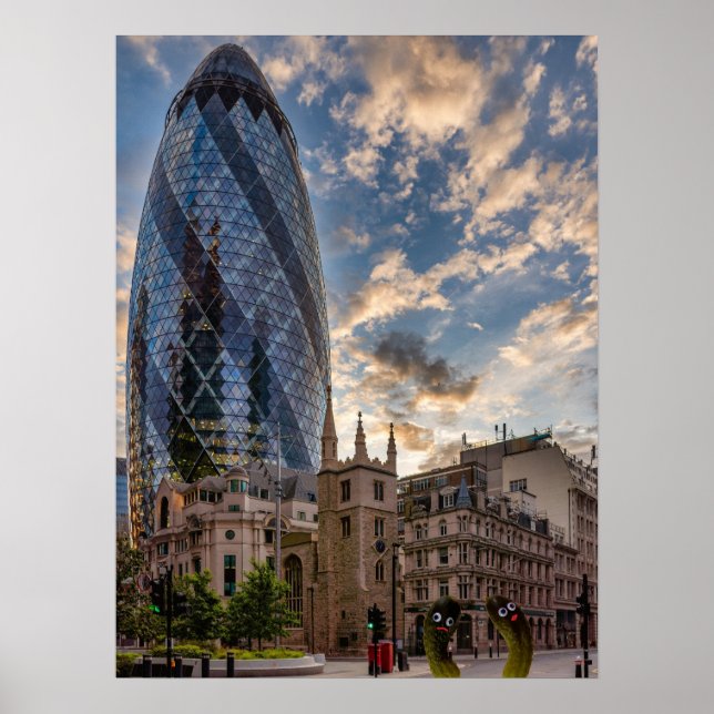 The London Gherkins Poster (Front)