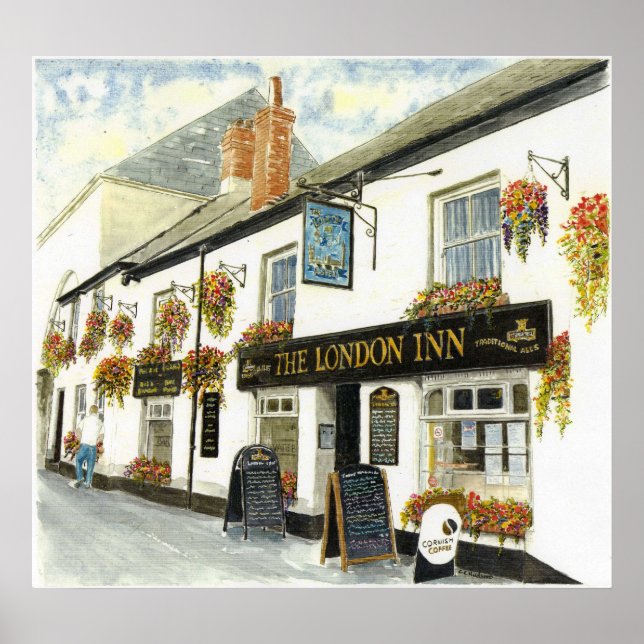 'The London Inn (Padstow)' Poster (Front)