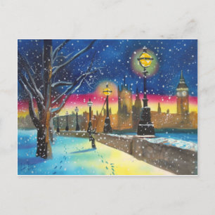 The London lamplighter thames Gordon Bruce art Postcard
