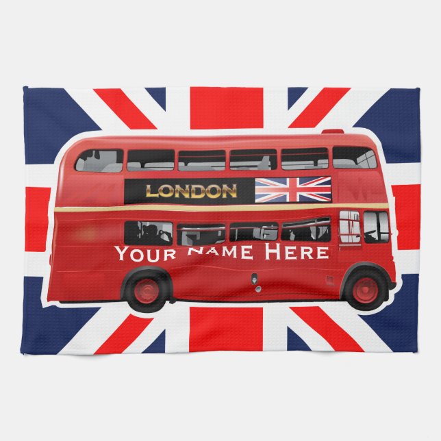 The London Red Bus Tea Towel (Horizontal)
