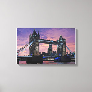 The London Tower Bridge at night painting  Canvas Print