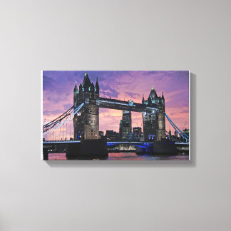 The London Tower Bridge at night painting Canvas Print