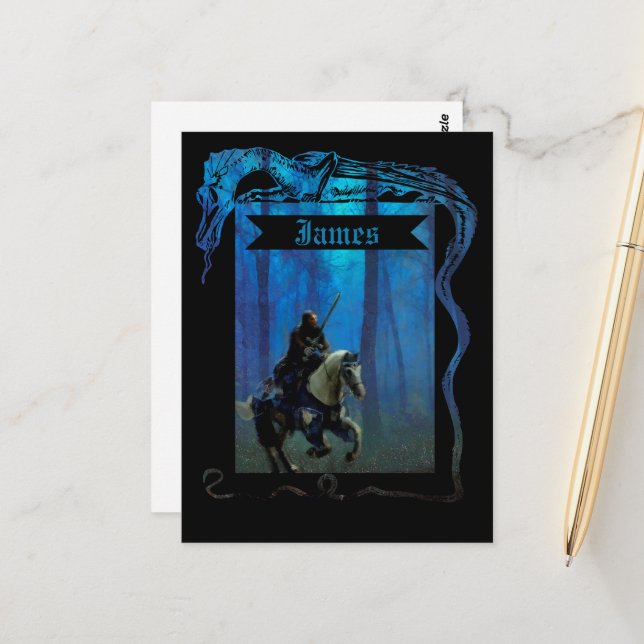 The Lone Knight: A Journey Through the Mist Postcard (Front/Back In Situ)