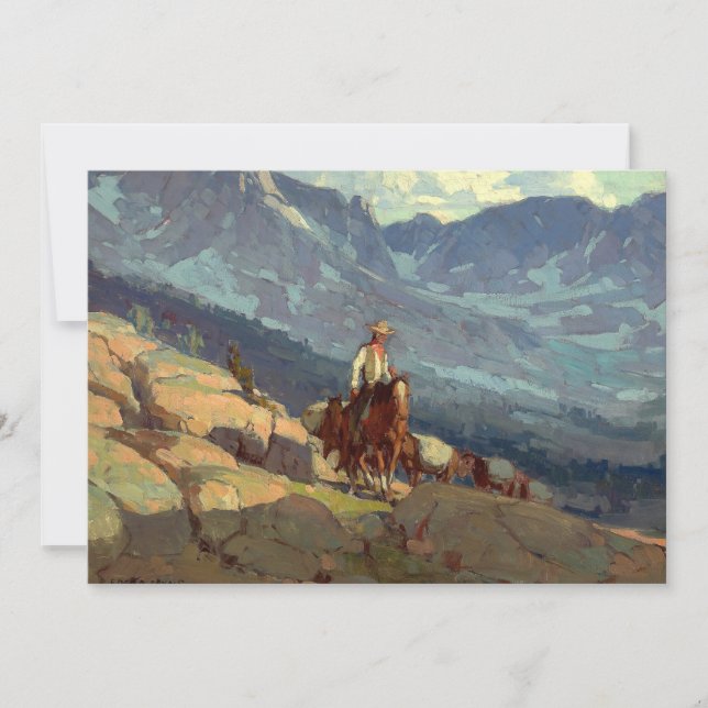 “The Lone Packer” Western Art by Edgar Payne Invitation (Front)