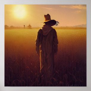 The Lone Scarecrow Digital Art Poster