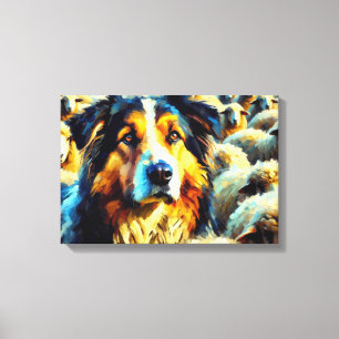The Lone shepherd dog for home Canvas Print