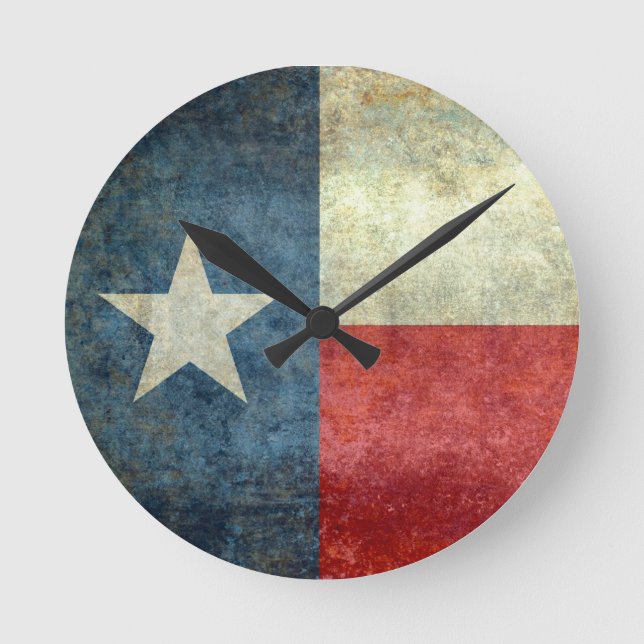 The "Lone Star Flag" of Texas Round Clock (Front)