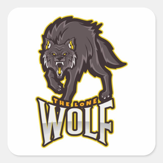 The lone Wolf  Square Sticker (Front)