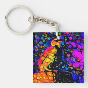The Lonely Bird 4:  Liquid Art Style  Key Ring