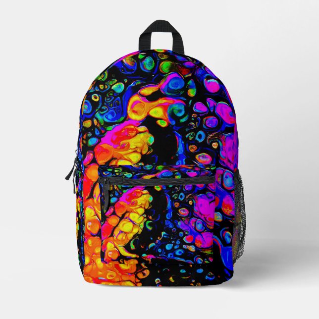 The Lonely Bird 4:  Liquid Art Style  Printed Backpack (Front)